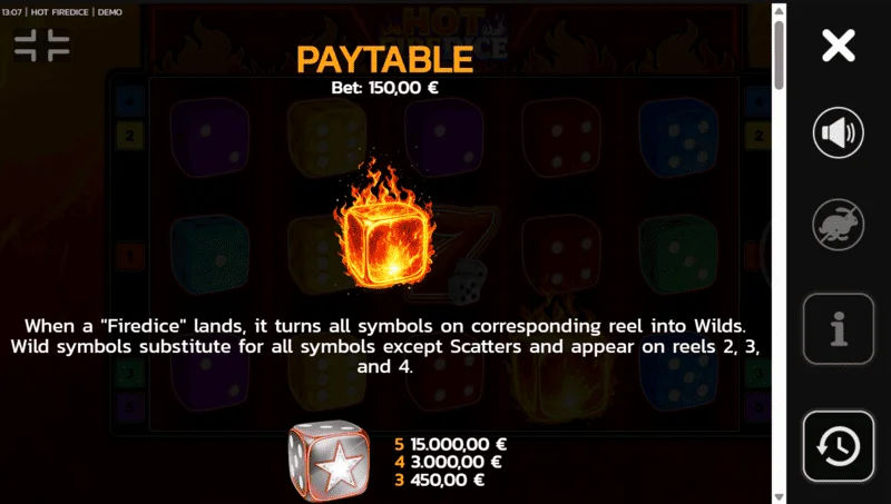 Hot Fire Dice - symboly a Scatter Pays na poli